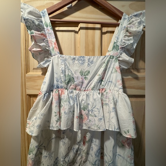 Selkie Mrs. Darcy Weekender Jumpsuit Free People Pink Rose M Cotton Bow NWT - Picture 4 of 16